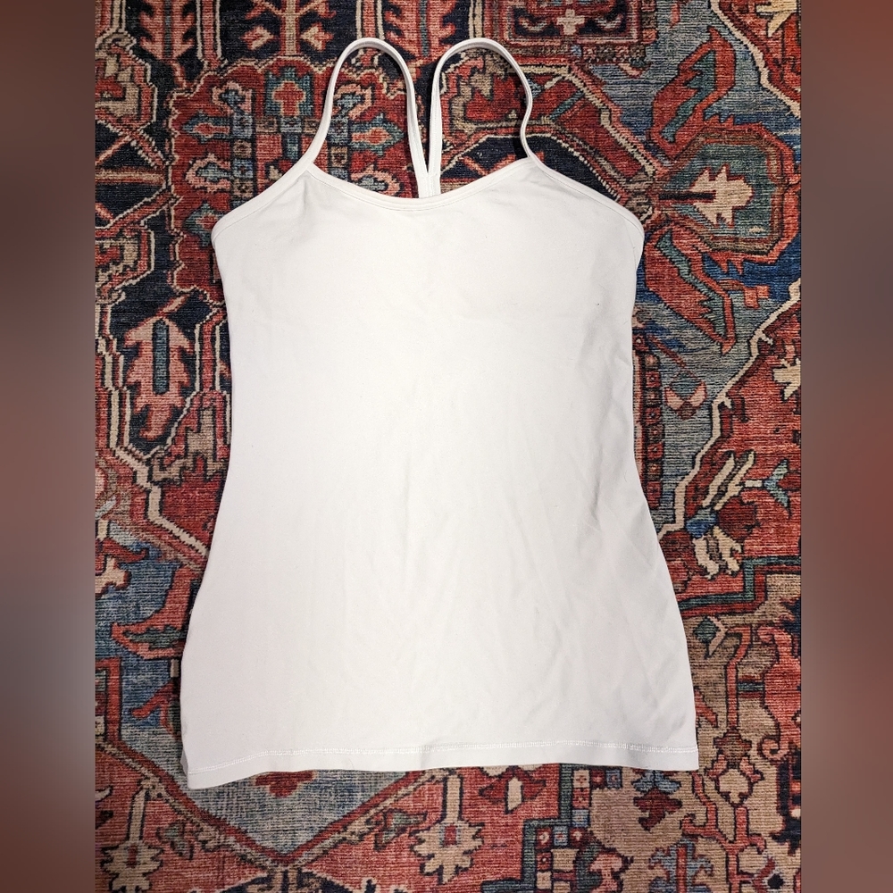 Lululemon white tank top, size 6.